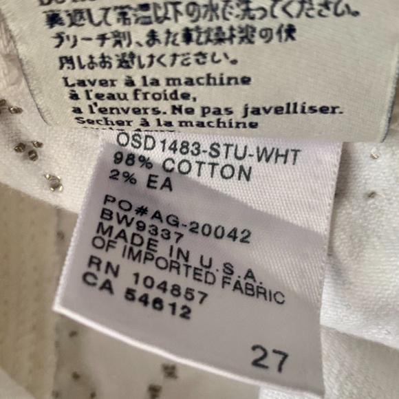 White AG Denim Studded Mini High Waist Skirt - Picture 8 of 8